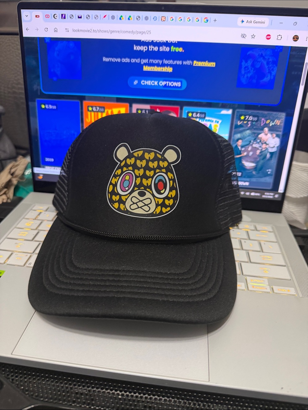 Wu-Tang Clan Black Trucker Hat Bear Graphic Snapback Hip Hop
